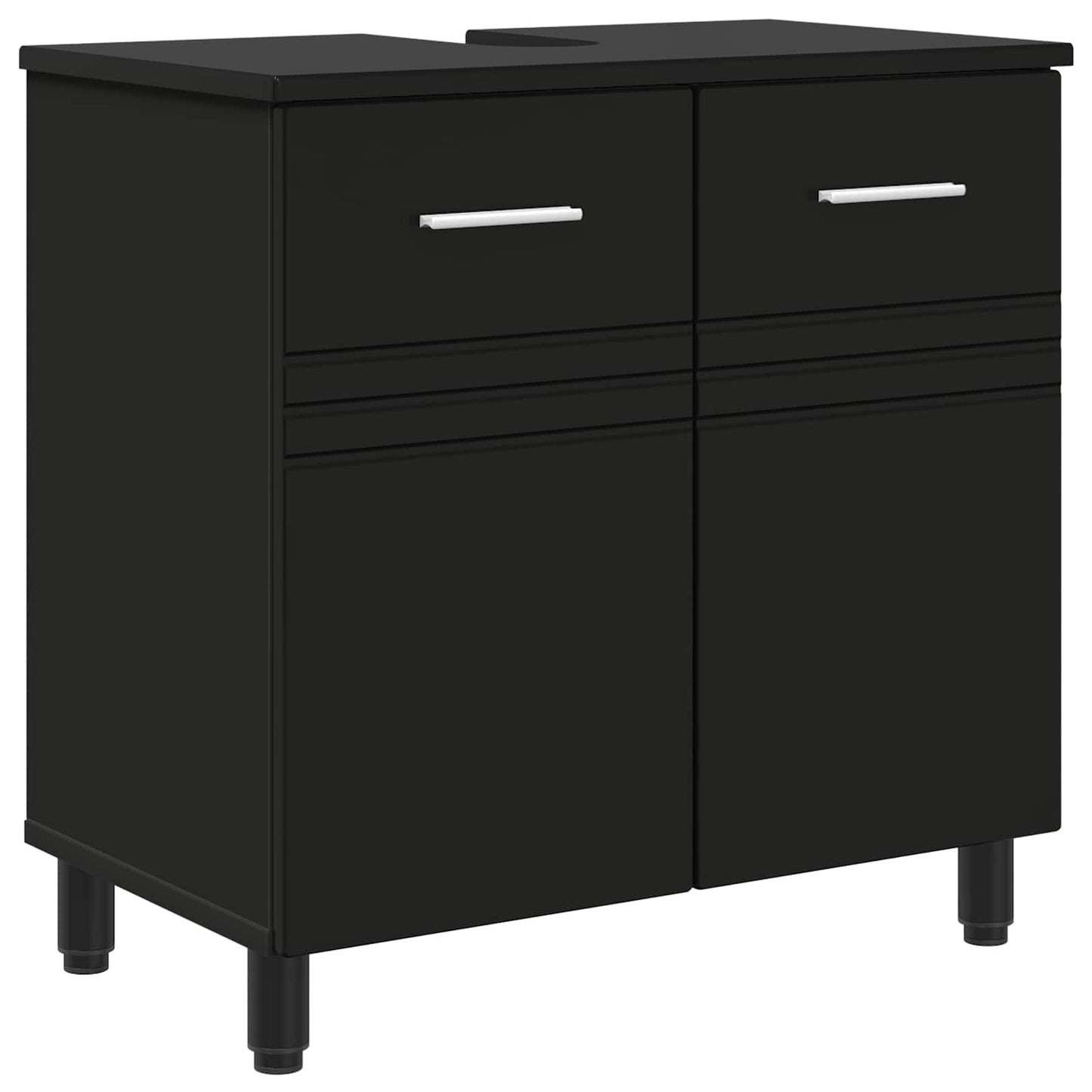 Mobiletto da bagno Nero 60 x 35 x 60 cm Legno ingegnerizzato | homemem39