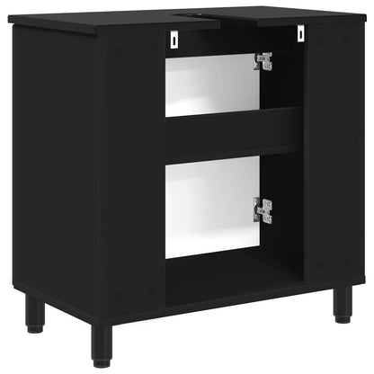 Mobiletto da bagno Nero 60 x 35 x 60 cm Legno ingegnerizzato | homemem39