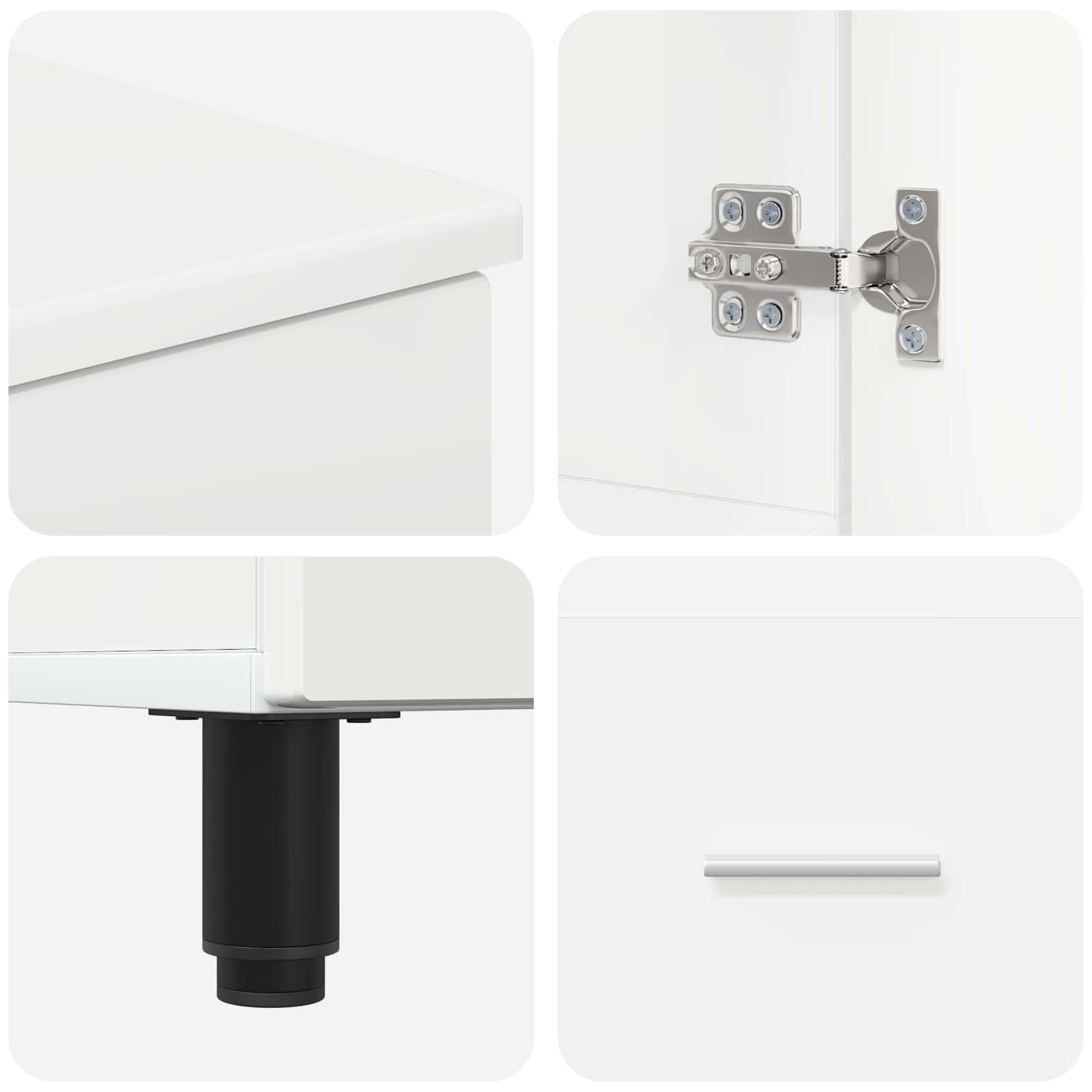 Mobiletto da bagno Bianco Lucido 60 x 35 x 60 cm | homemem39