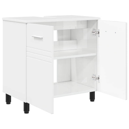 Mobiletto da bagno Bianco Lucido 60 x 35 x 60 cm | homemem39