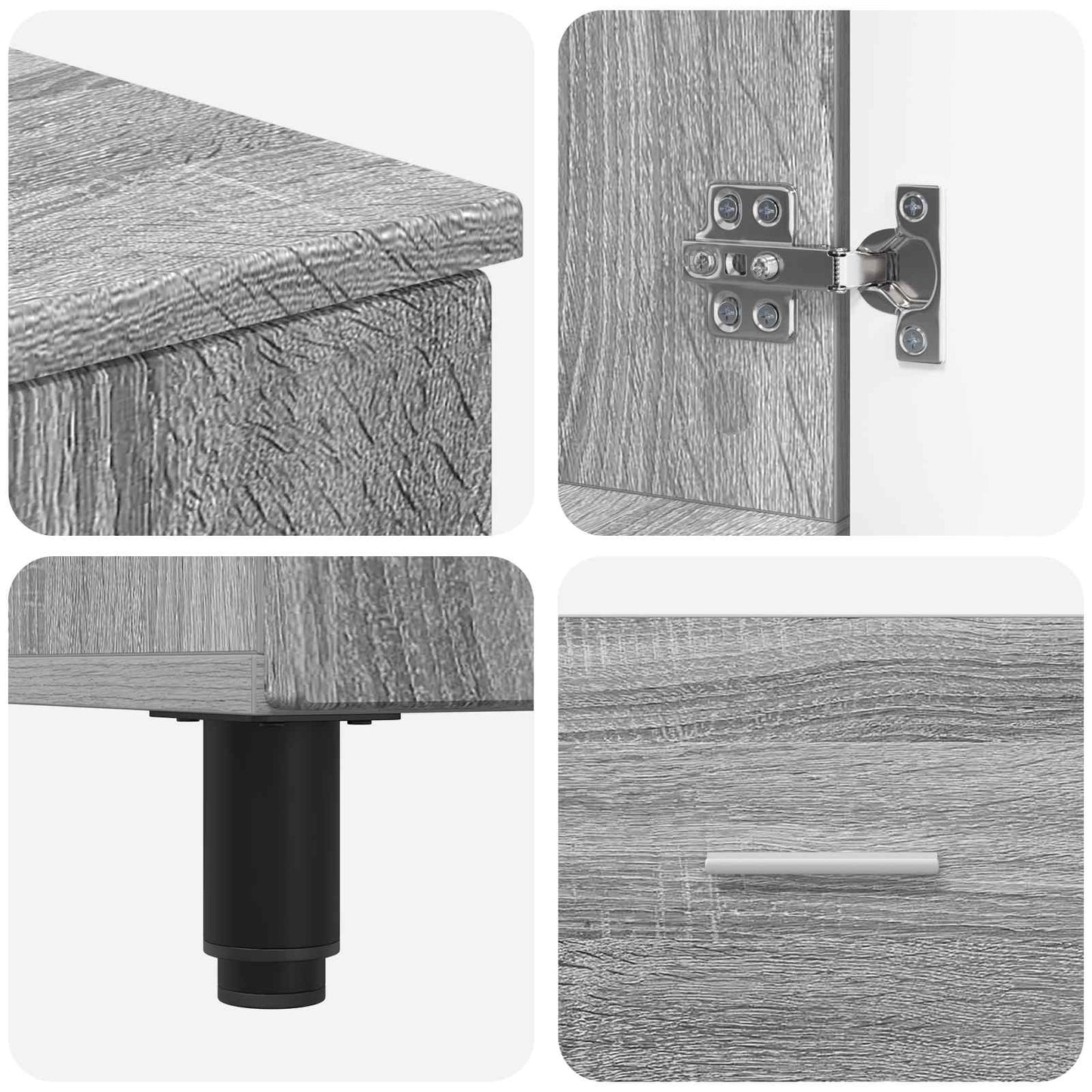 Mobiletto da bagno Sonoma grigio 60 x 35 x 60 cm | homemem39