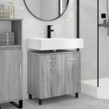 Mobiletto da bagno Sonoma grigio 60 x 35 x 60 cm | homemem39