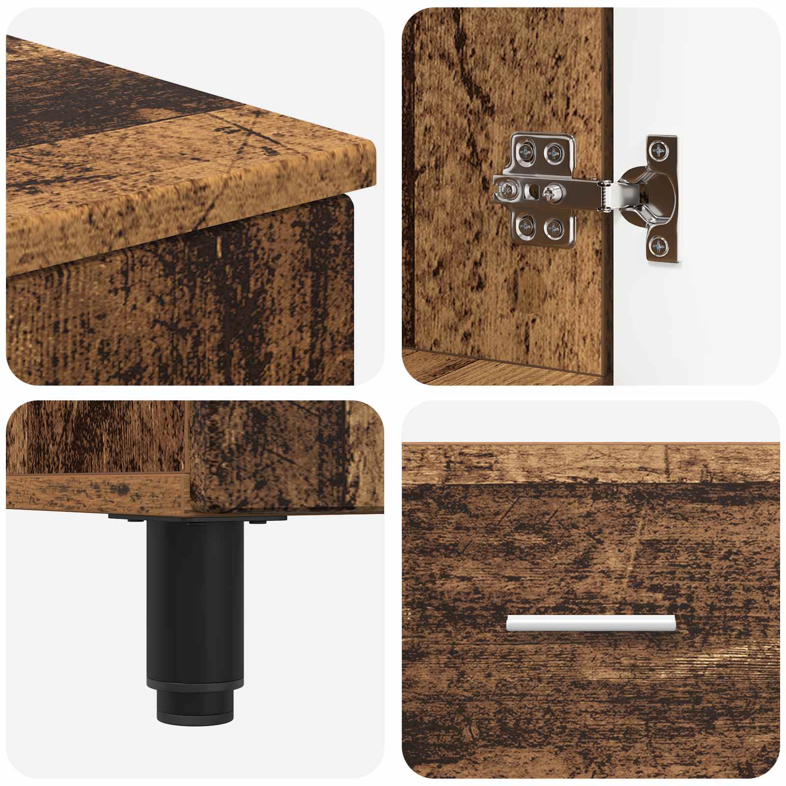 Mobiletto da bagno Legno antico 60 x 35 x 60 cm | homemem39