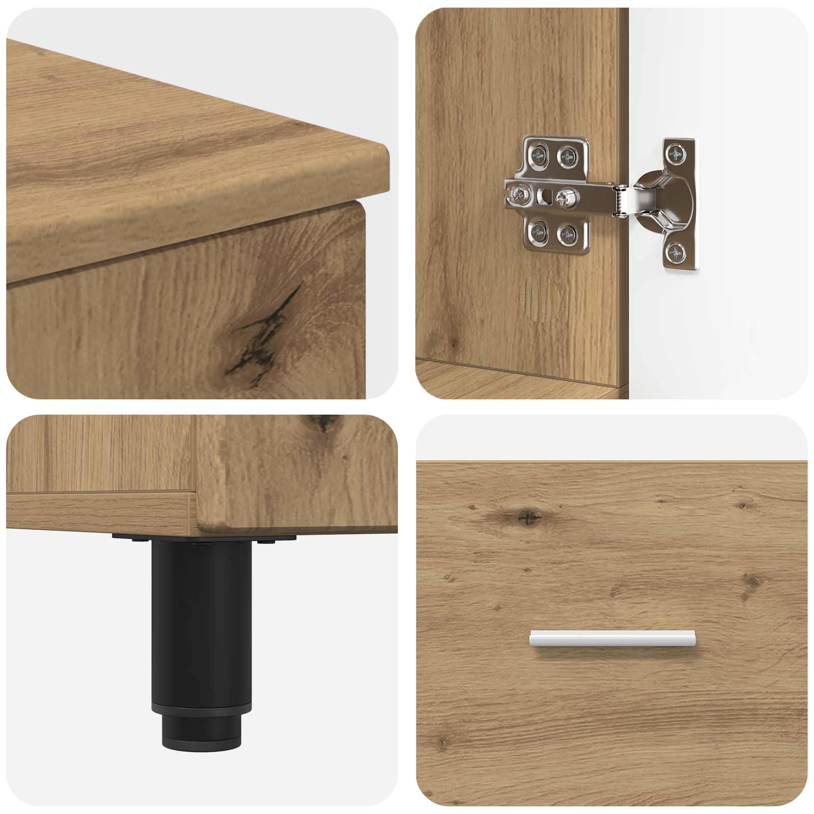 Mobiletto da bagno Rovere Artigianale 60 x 35 x 60 cm | homemem39