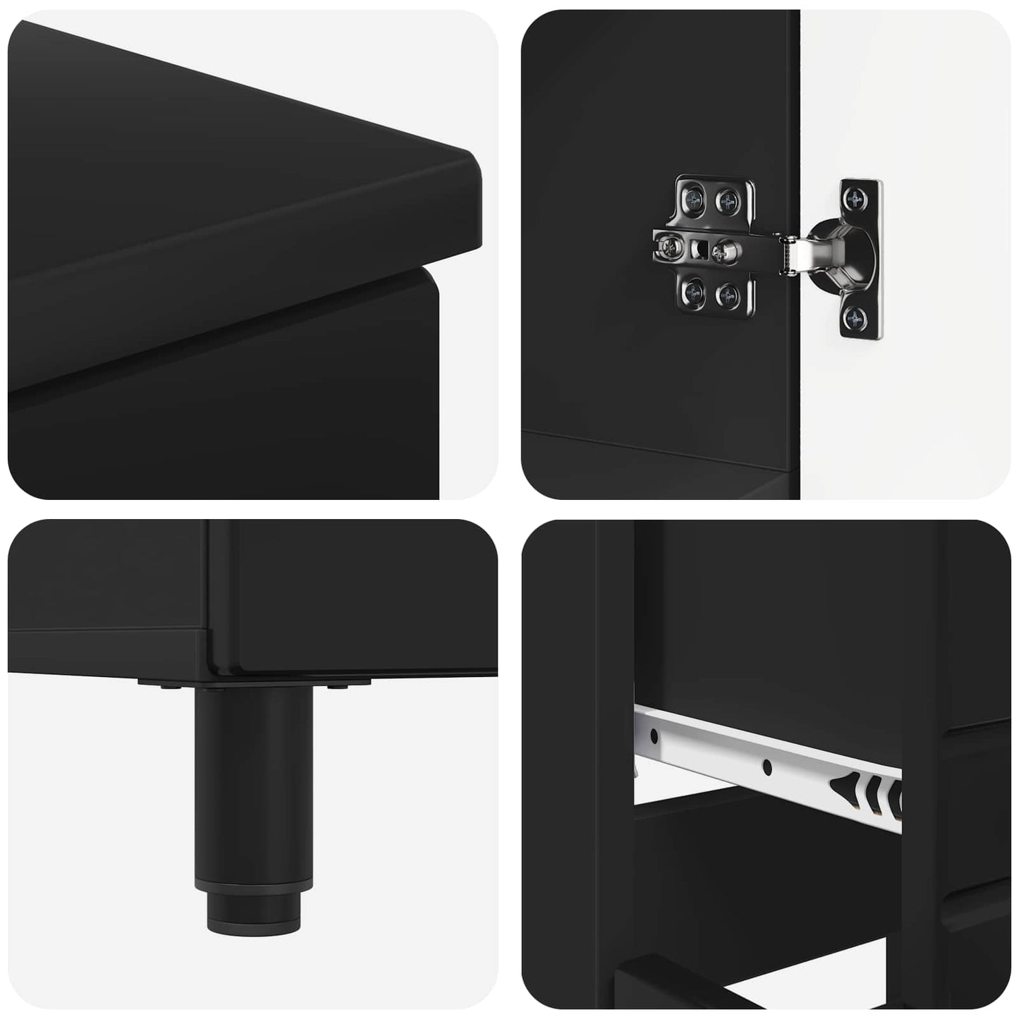 Mobiletto da bagno Nero 60 x 35 x 80 cm Legno ingegnerizzato | homemem39
