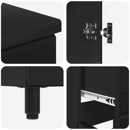Mobiletto da bagno Nero 60 x 35 x 80 cm Legno ingegnerizzato | homemem39