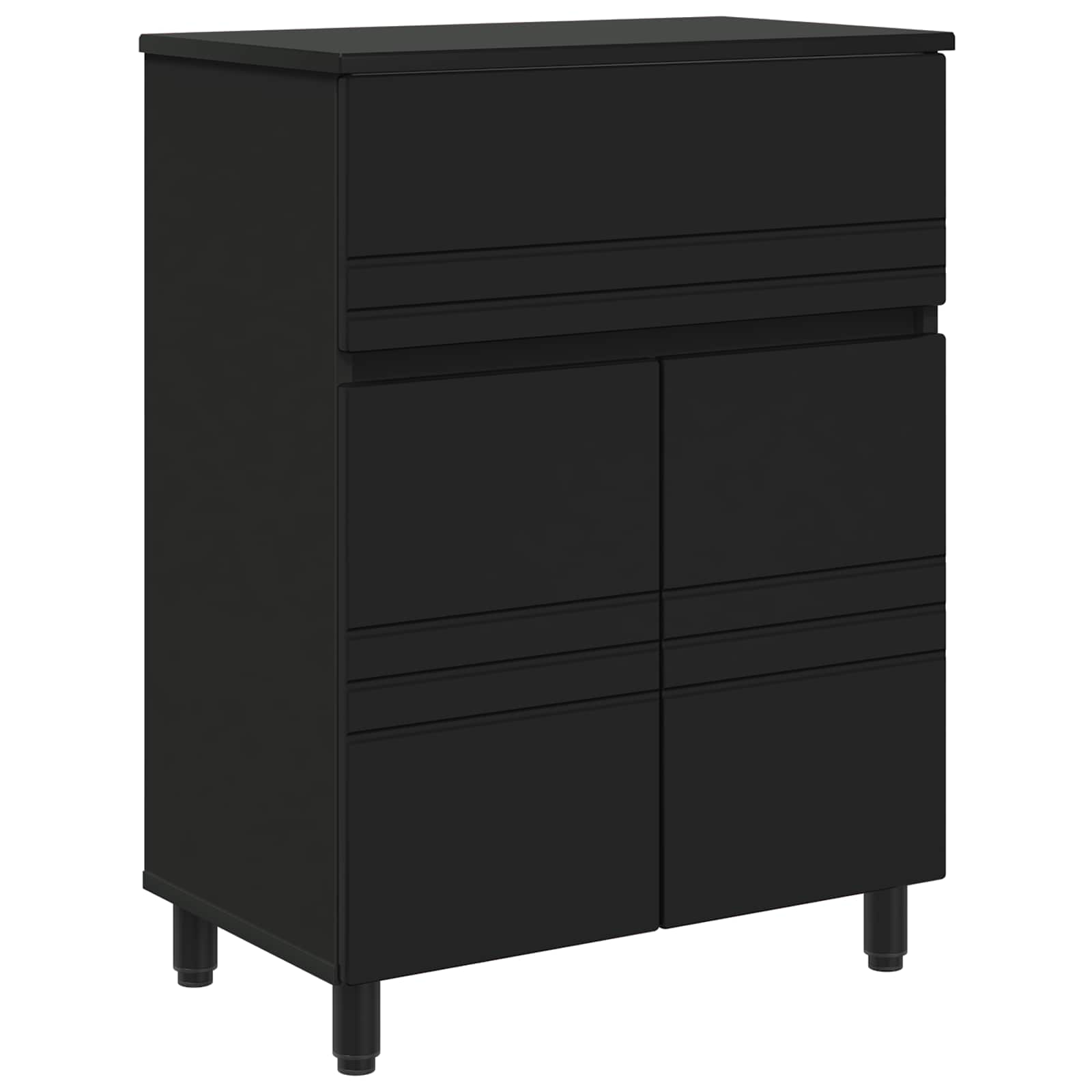 Mobiletto da bagno Nero 60 x 35 x 80 cm Legno ingegnerizzato | homemem39