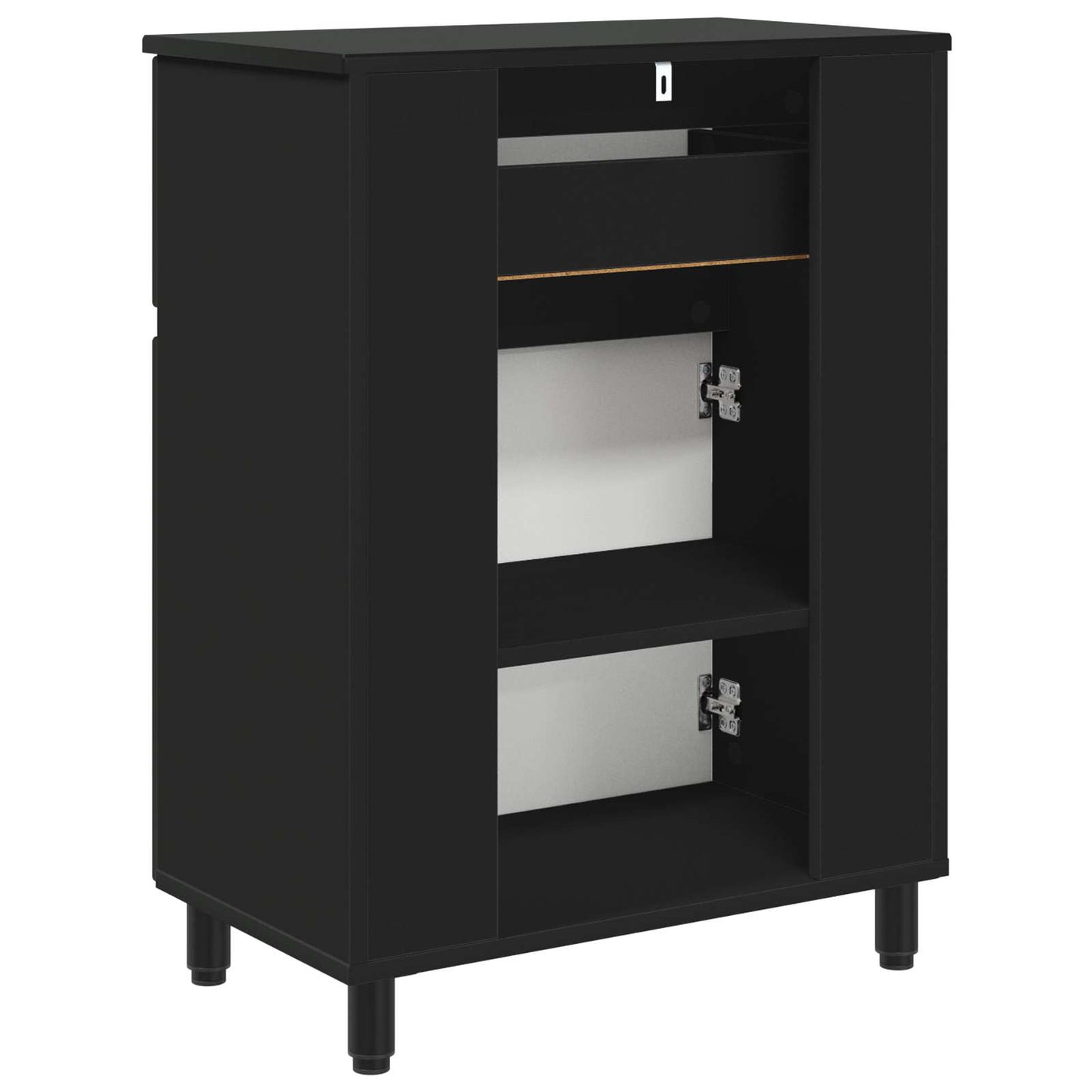 Mobiletto da bagno Nero 60 x 35 x 80 cm Legno ingegnerizzato | homemem39