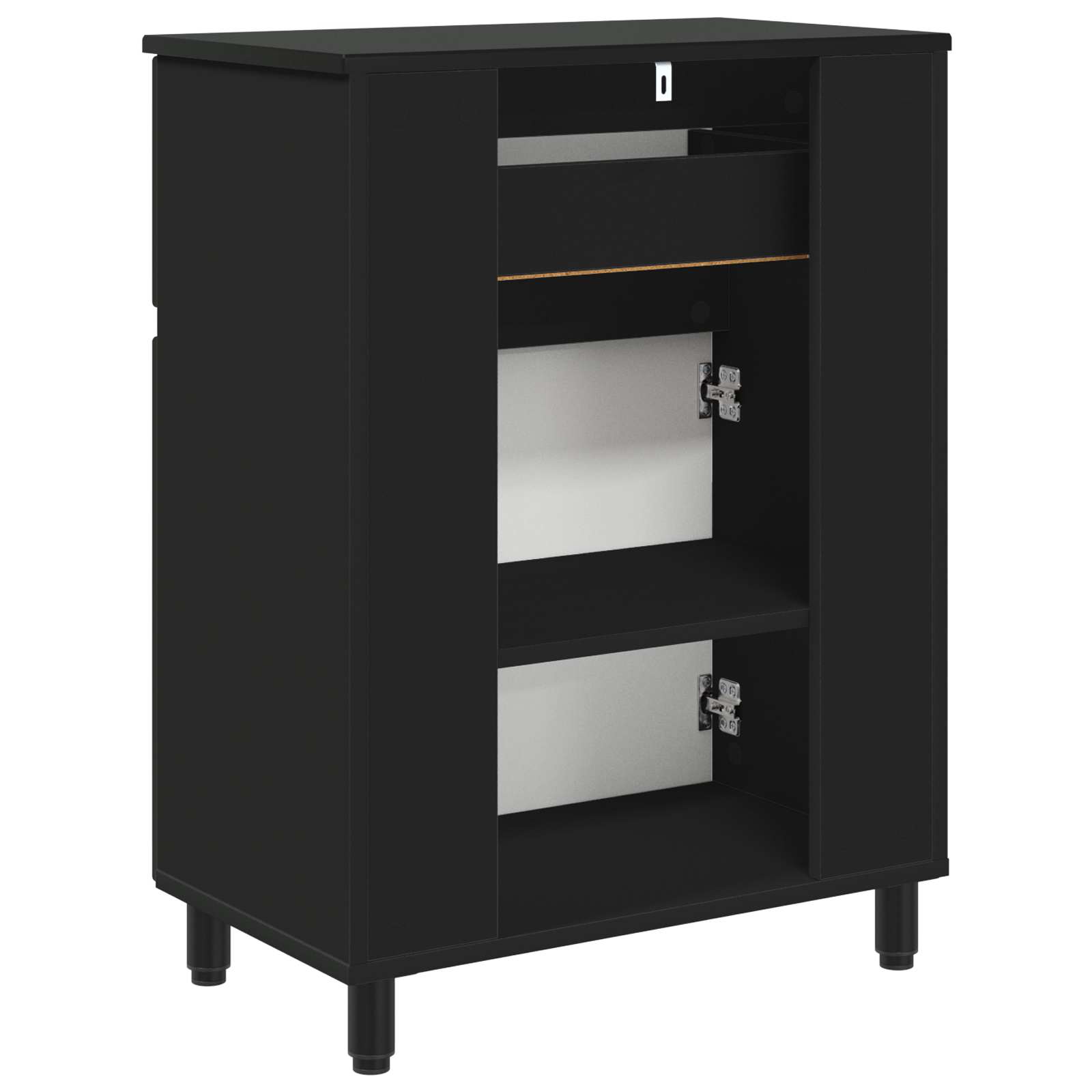 Mobiletto da bagno Nero 60 x 35 x 80 cm Legno ingegnerizzato | homemem39