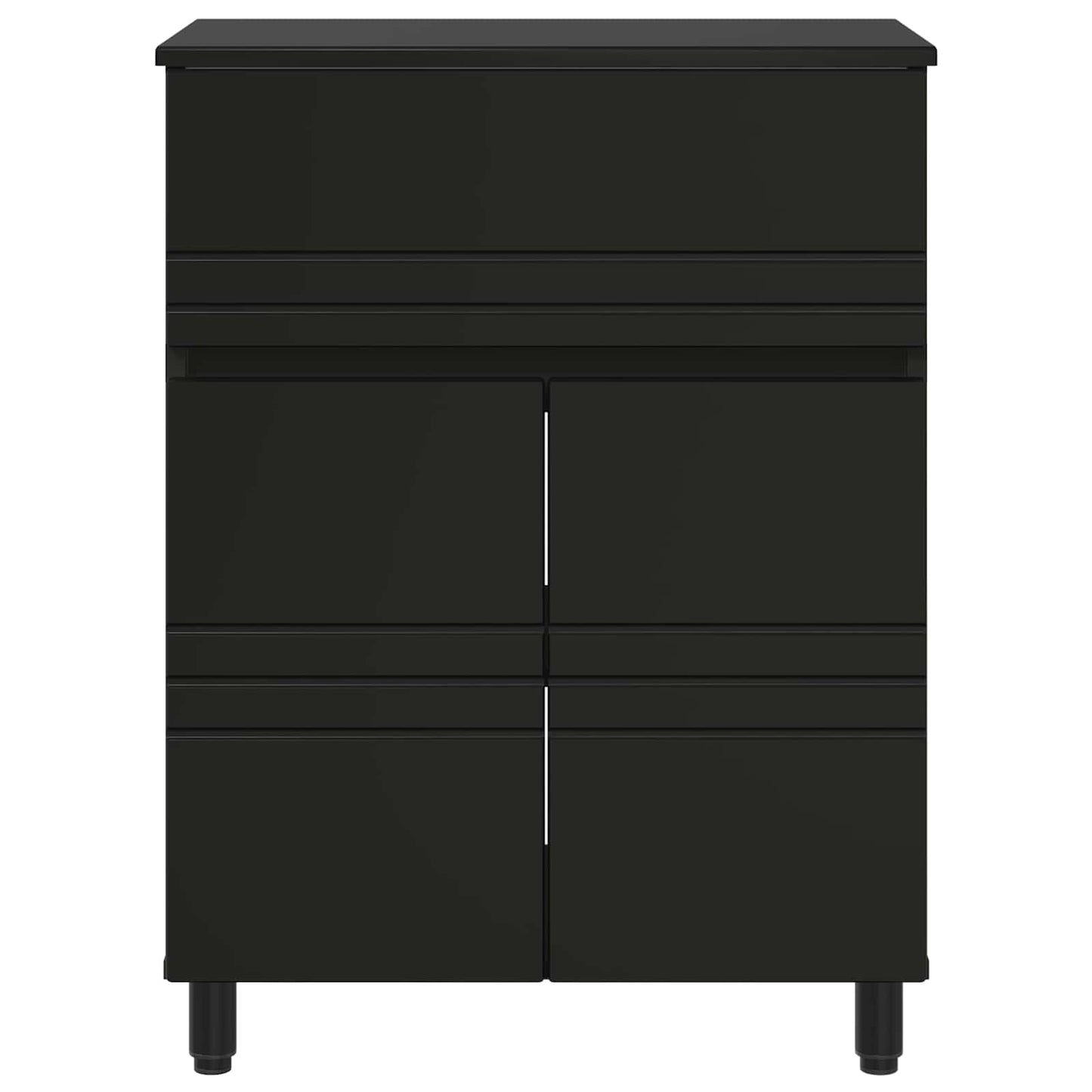 Mobiletto da bagno Nero 60 x 35 x 80 cm Legno ingegnerizzato | homemem39