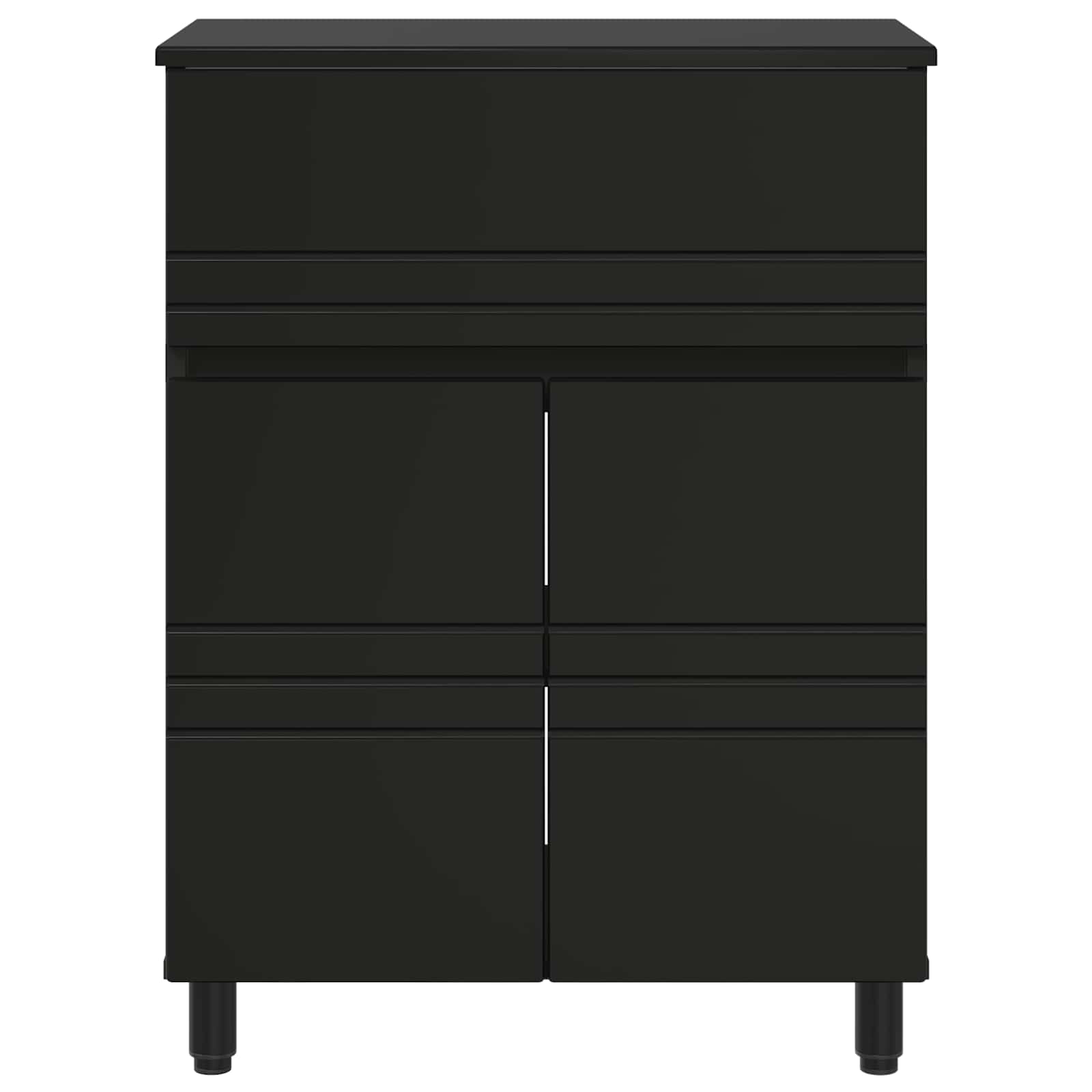 Mobiletto da bagno Nero 60 x 35 x 80 cm Legno ingegnerizzato | homemem39