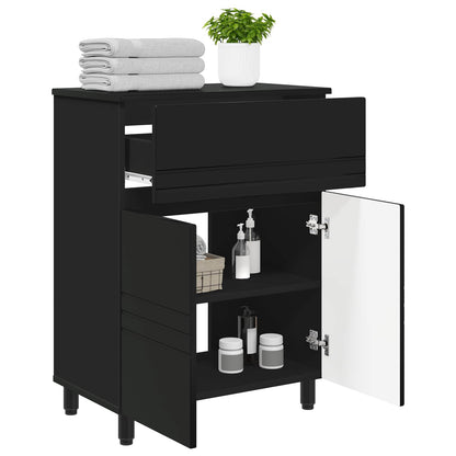 Mobiletto da bagno Nero 60 x 35 x 80 cm Legno ingegnerizzato | homemem39