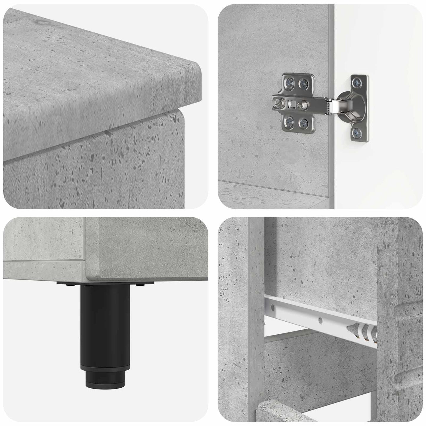 Mobiletto da bagno Grigio Cemento 60 x 35 x 80 cm | homemem39