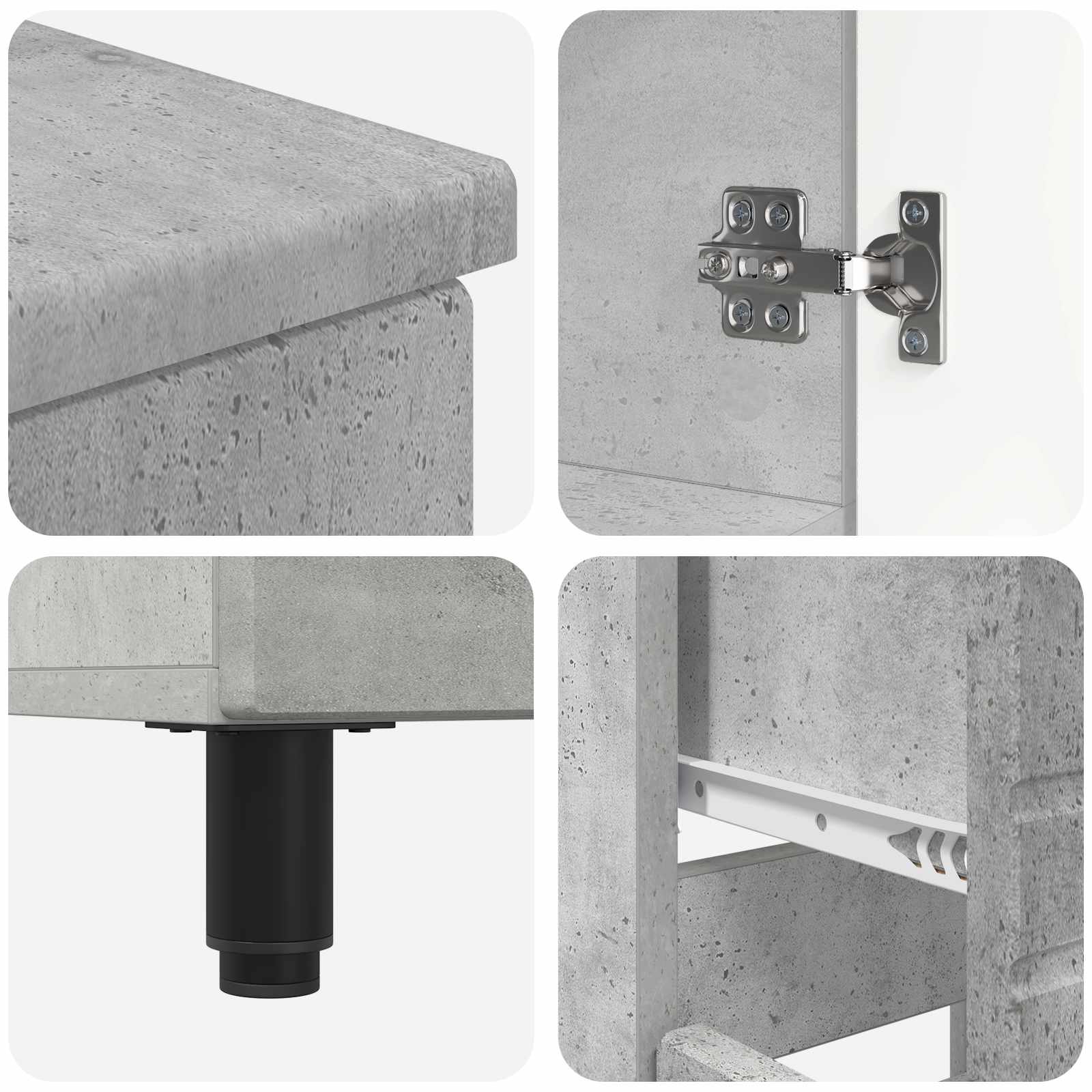 Mobiletto da bagno Grigio Cemento 60 x 35 x 80 cm | homemem39