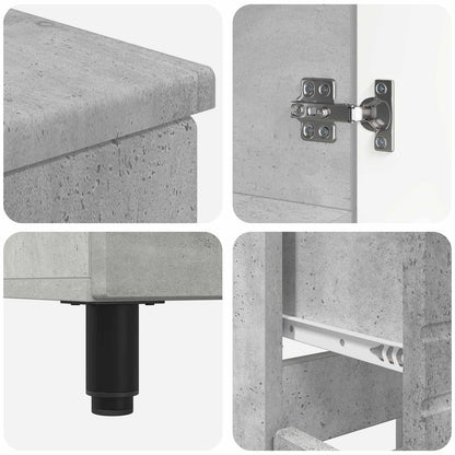 Mobiletto da bagno Grigio Cemento 60 x 35 x 80 cm | homemem39