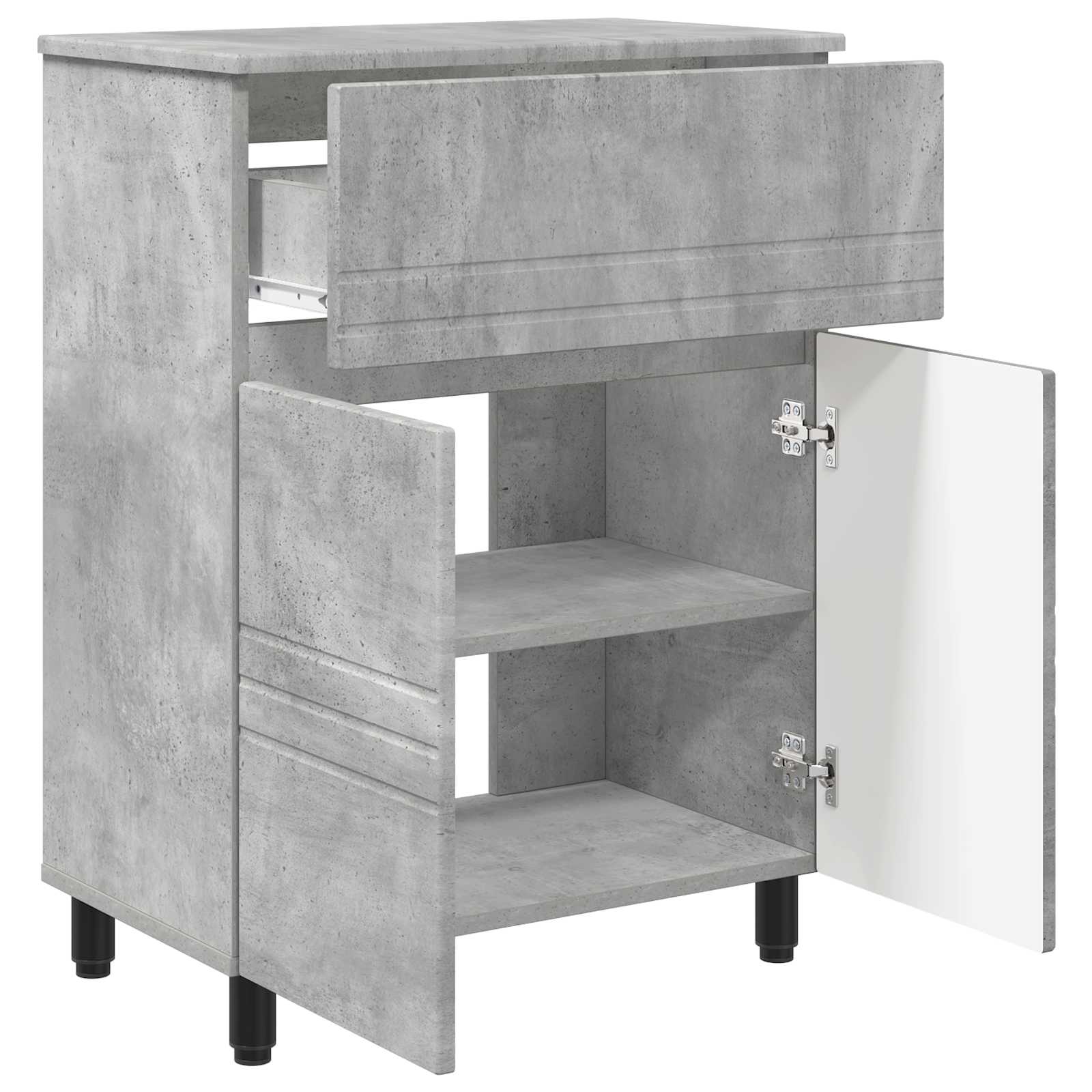 Mobiletto da bagno Grigio Cemento 60 x 35 x 80 cm | homemem39