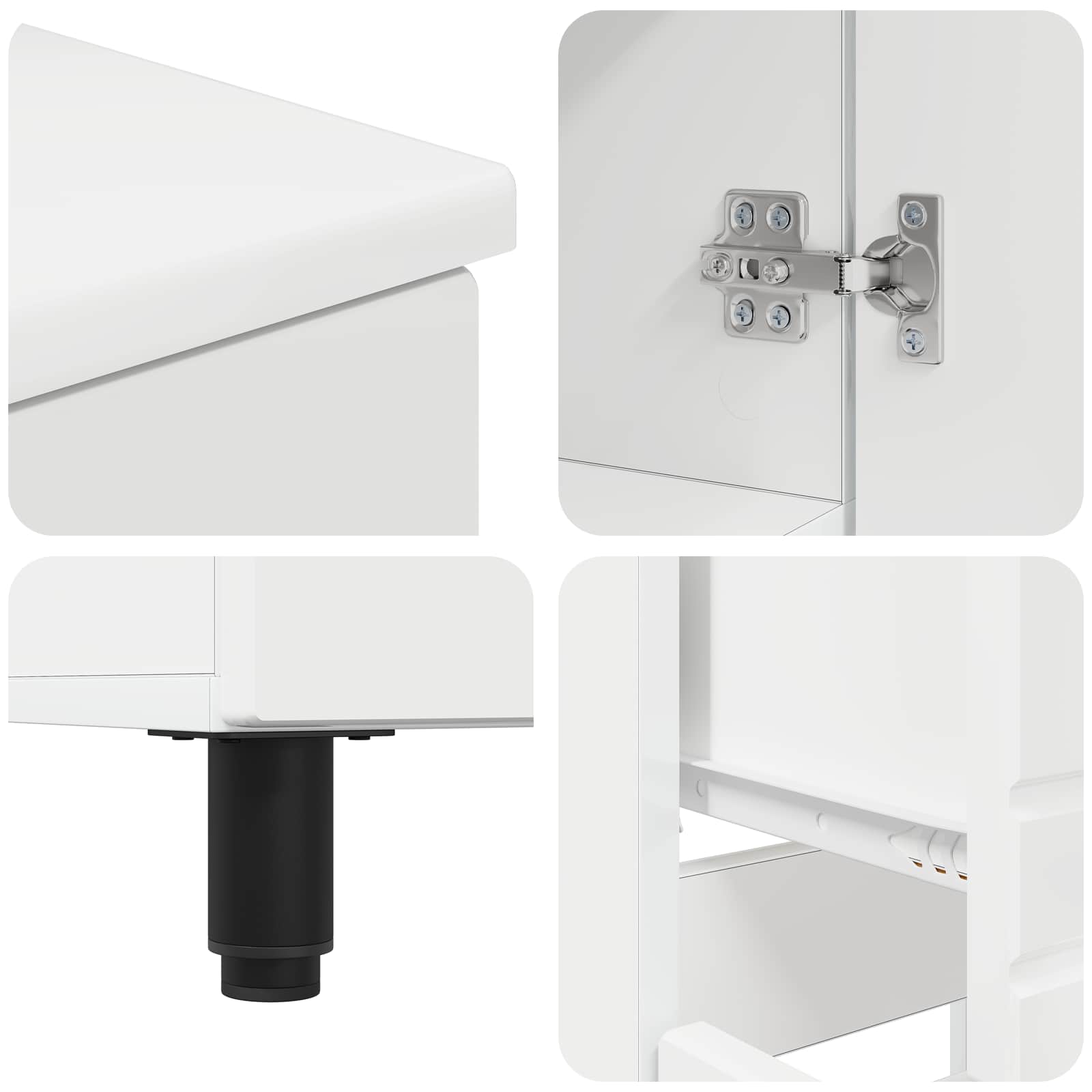 Mobiletto da bagno Bianco Lucido 60 x 35 x 80 cm | homemem39