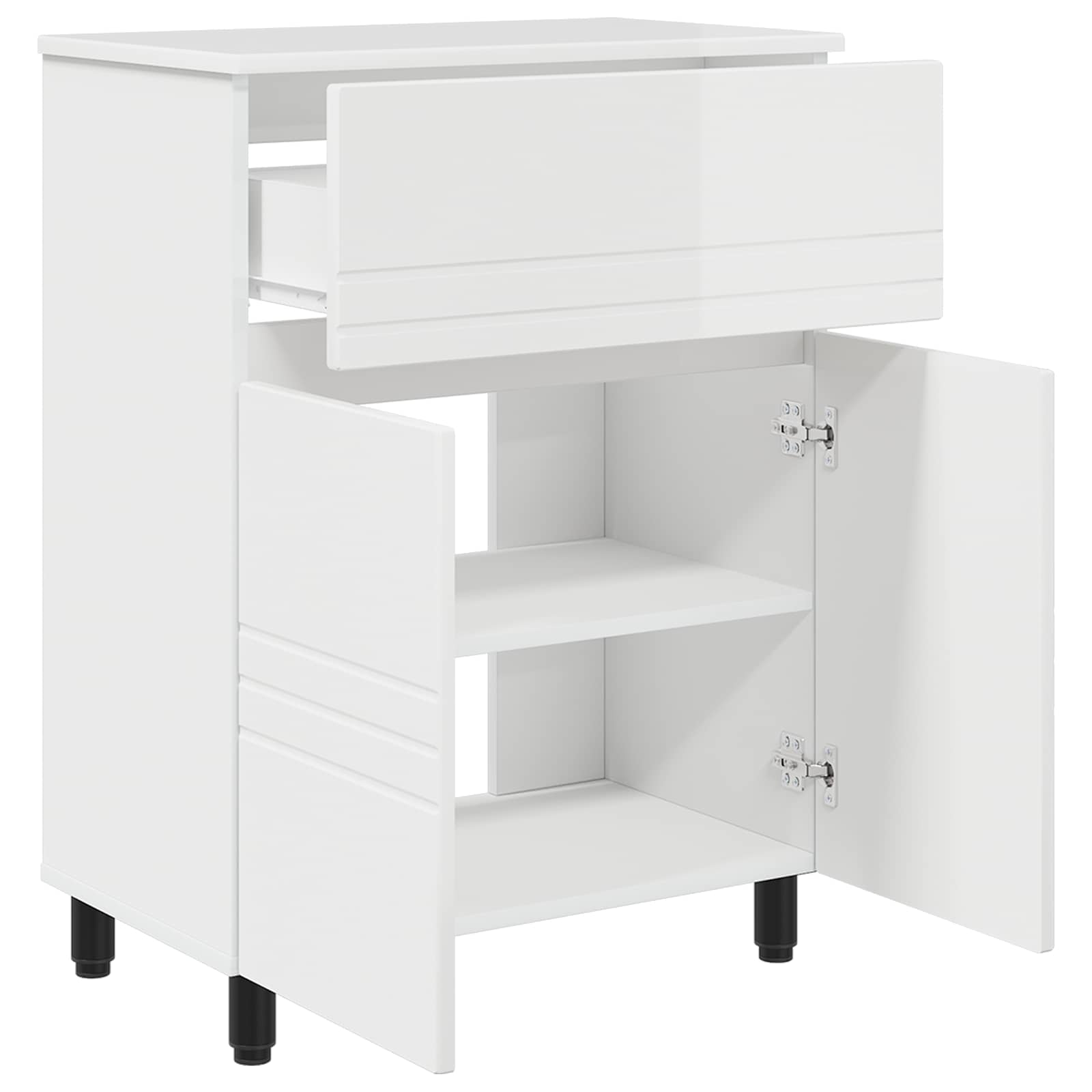 Mobiletto da bagno Bianco Lucido 60 x 35 x 80 cm | homemem39