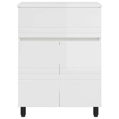 Mobiletto da bagno Bianco Lucido 60 x 35 x 80 cm | homemem39