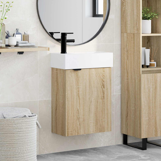 Mobile bagno con rubinetto Rovere Sonoma 45,5 x 22,5 x 84 cm