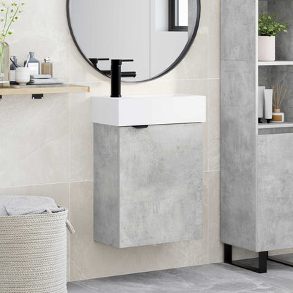 Mobile bagno con rubinetto Grigio Cemento 45,5 x 22,5 x 84 cm | homemem39