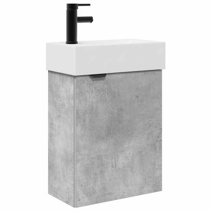 Mobile bagno con rubinetto Grigio Cemento 45,5 x 22,5 x 84 cm | homemem39