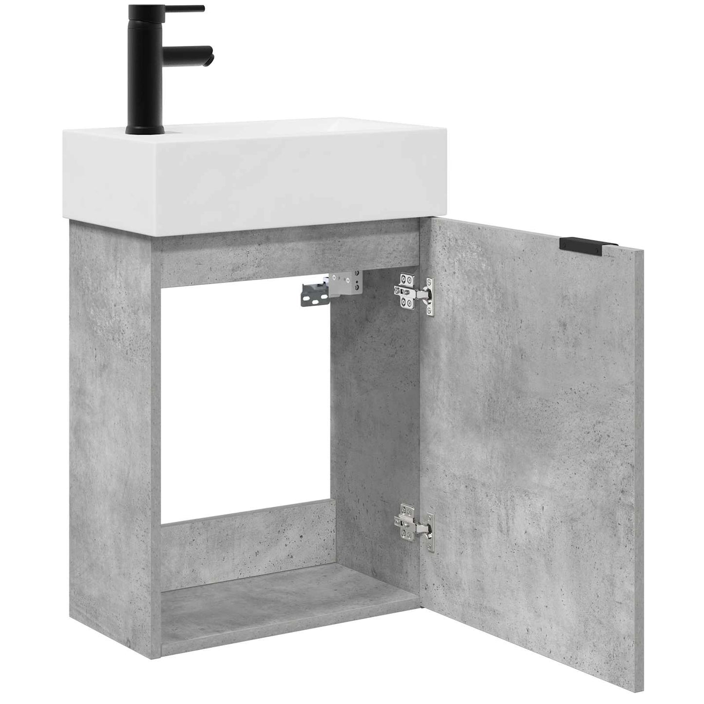 Mobile bagno con rubinetto Grigio Cemento 45,5 x 22,5 x 84 cm | homemem39