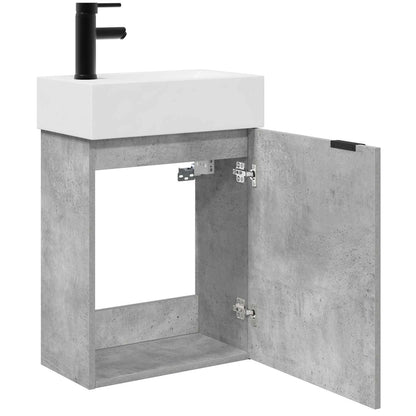 Mobile bagno con rubinetto Grigio Cemento 45,5 x 22,5 x 84 cm | homemem39