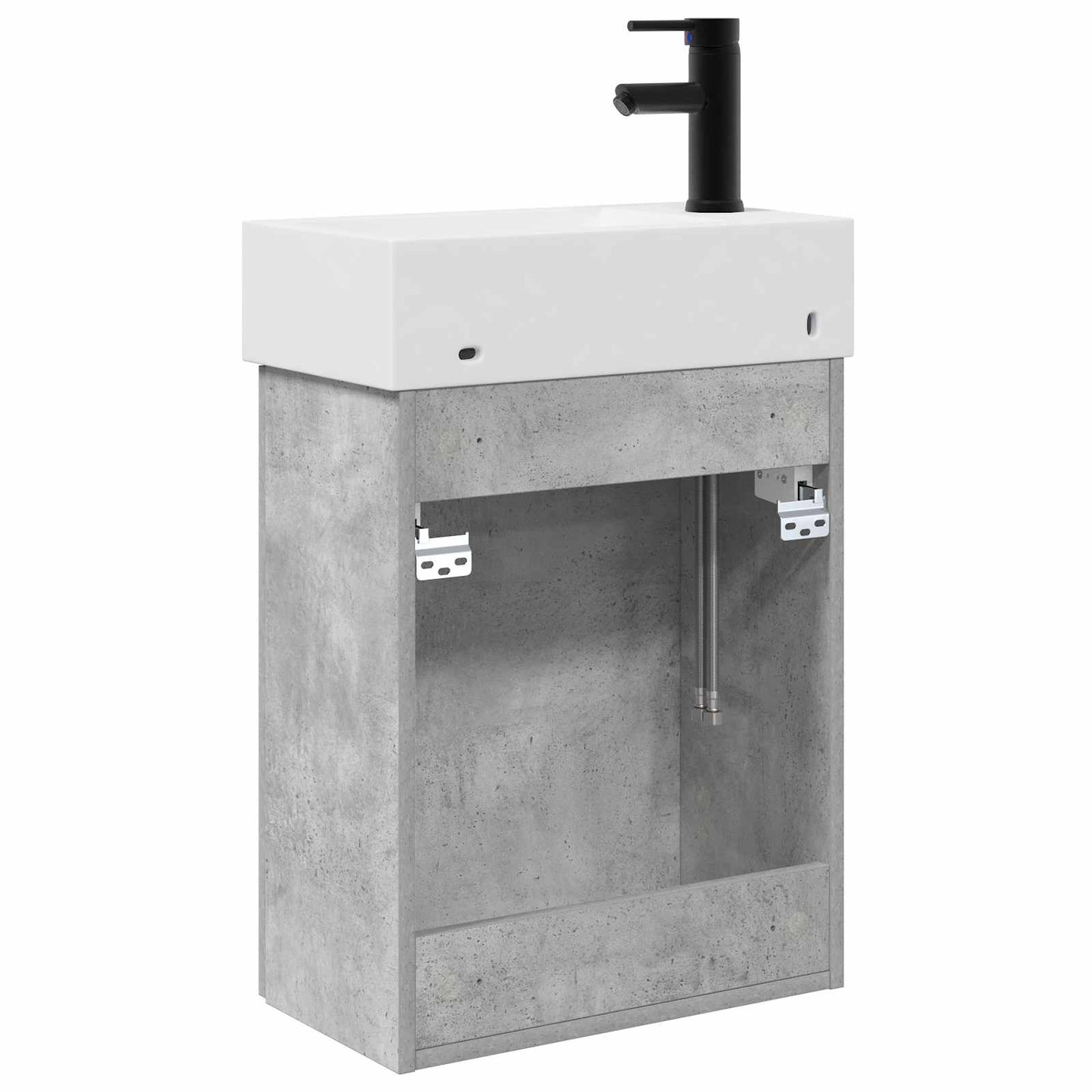 Mobile bagno con rubinetto Grigio Cemento 45,5 x 22,5 x 84 cm | homemem39
