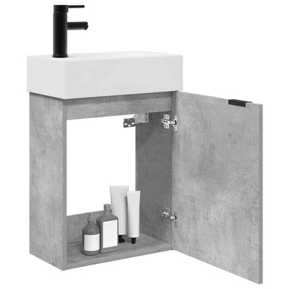 Mobile bagno con rubinetto Grigio Cemento 45,5 x 22,5 x 84 cm | homemem39