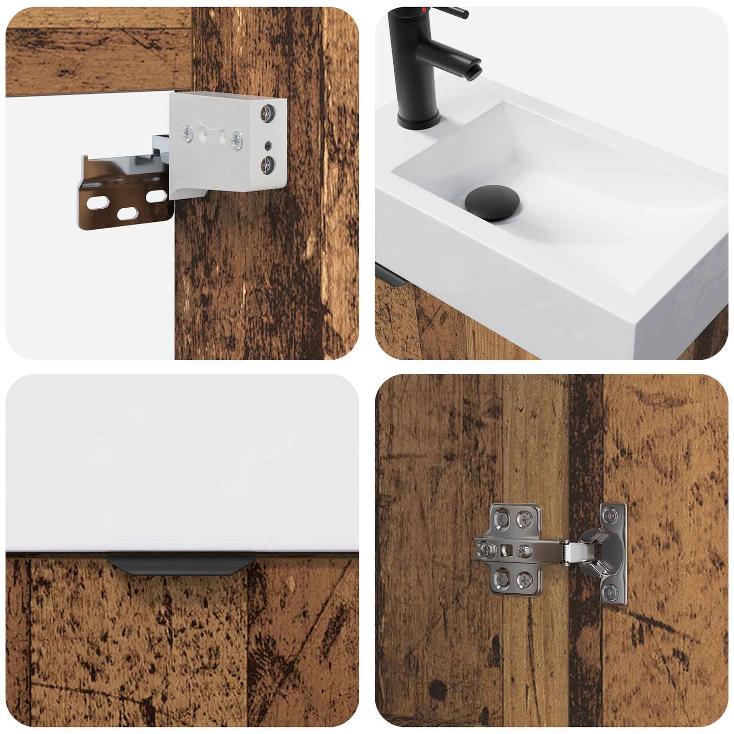 Mobile bagno con rubinetto Legno antico 45,5 x 22,5 x 84 cm | homemem39