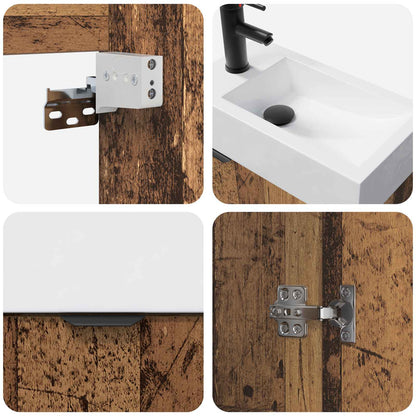 Mobile bagno con rubinetto Legno antico 45,5 x 22,5 x 84 cm | homemem39