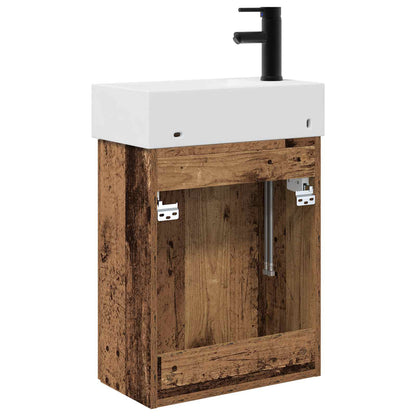 Mobile bagno con rubinetto Legno antico 45,5 x 22,5 x 84 cm | homemem39