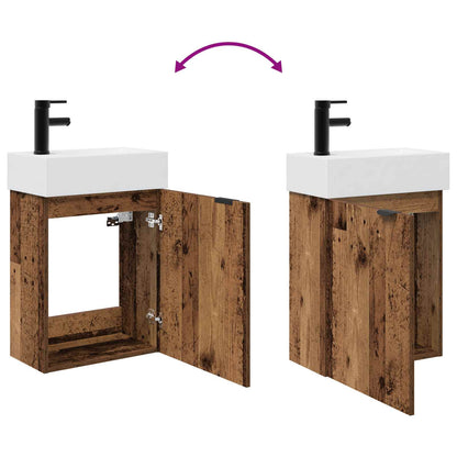 Mobile bagno con rubinetto Legno antico 45,5 x 22,5 x 84 cm | homemem39