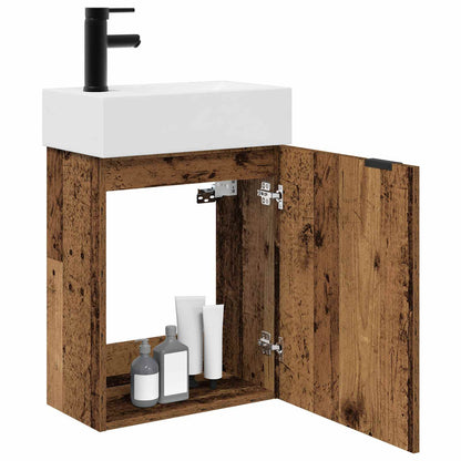 Mobile bagno con rubinetto Legno antico 45,5 x 22,5 x 84 cm | homemem39