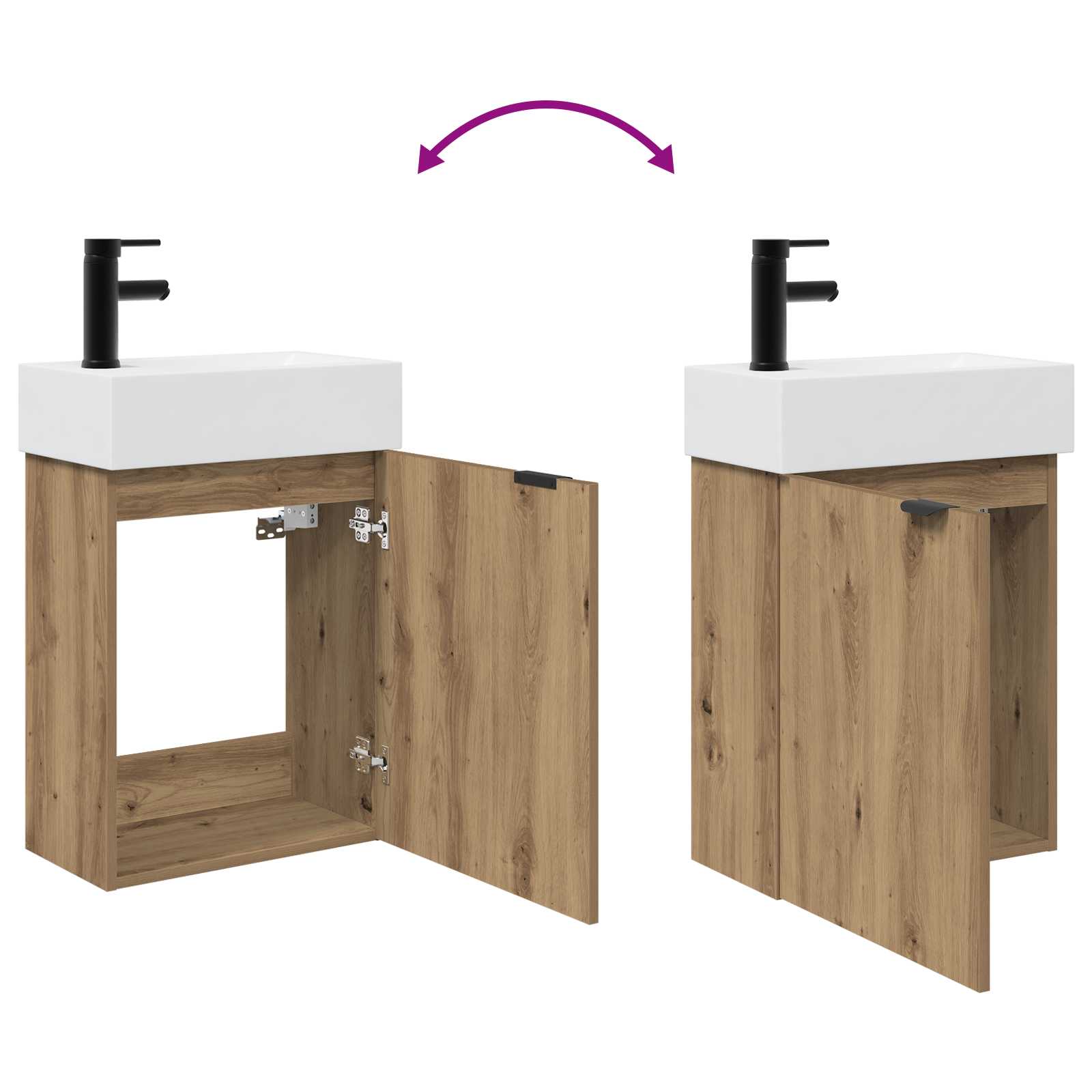 Mobile bagno con rubinetto Rovere Artigianale | homemem39