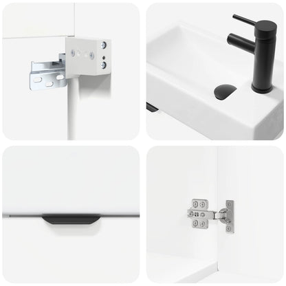 Mobile bagno con rubinetto Bianco 45,5 x 22,5 x 84 cm | homemem39