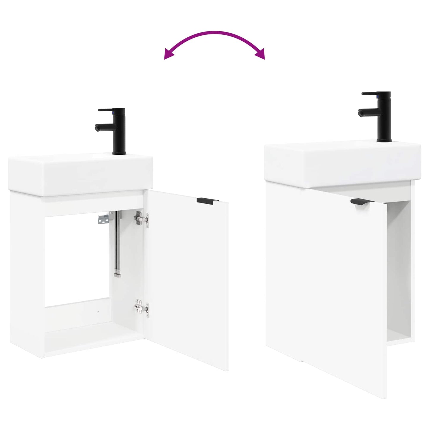 Mobile bagno con rubinetto Bianco 45,5 x 22,5 x 84 cm | homemem39