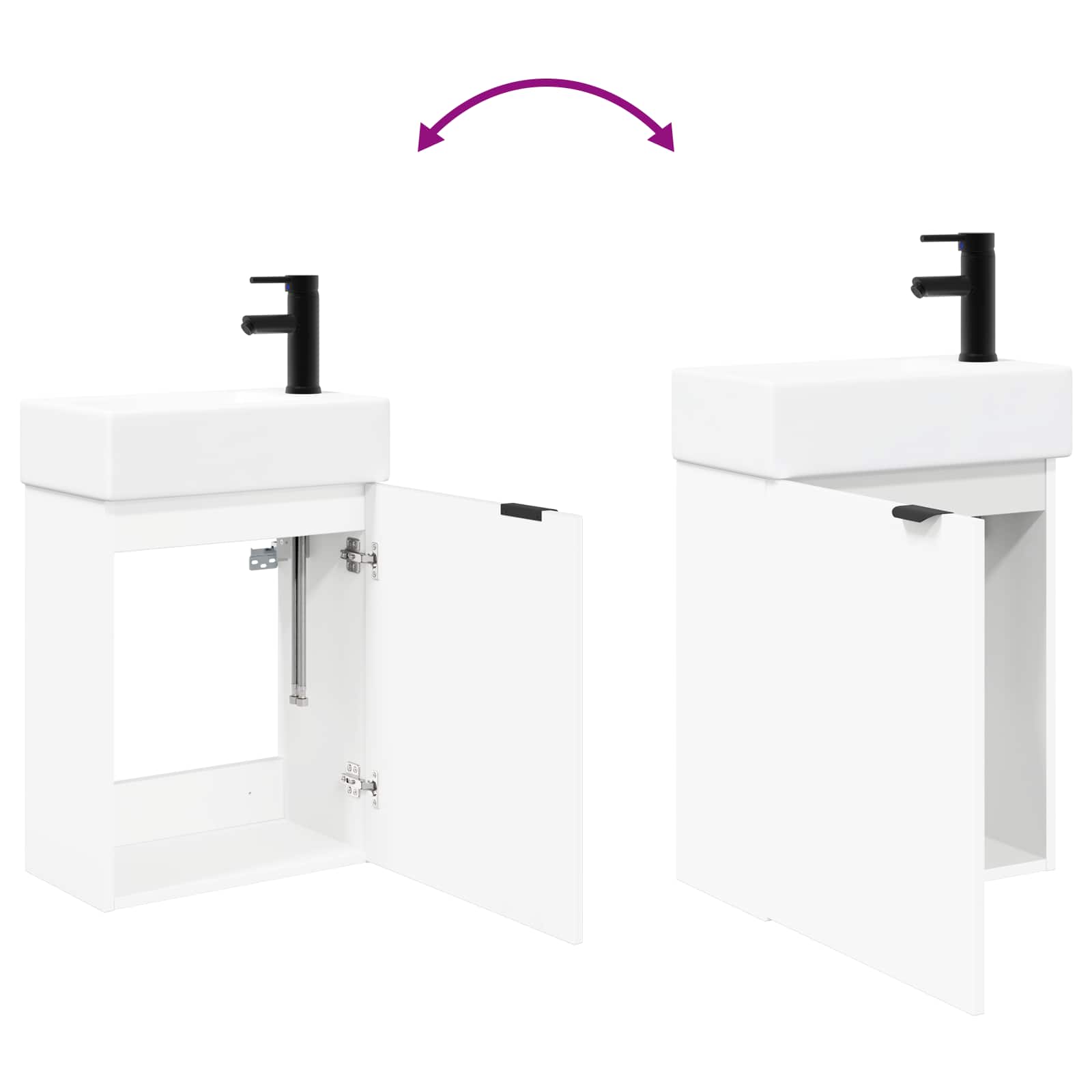 Mobile bagno con rubinetto Bianco 45,5 x 22,5 x 84 cm | homemem39