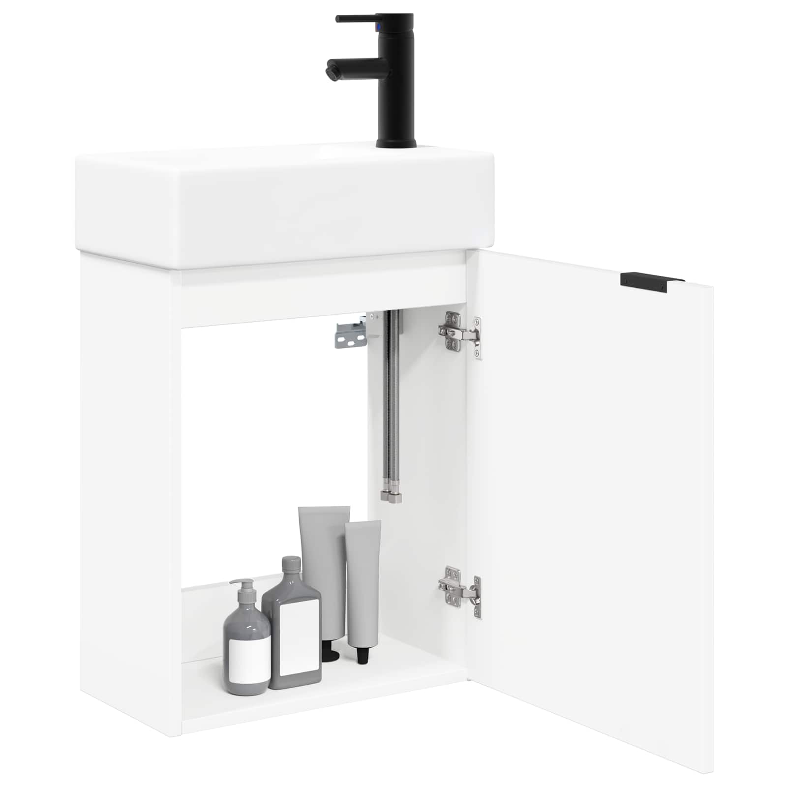 Mobile bagno con rubinetto Bianco 45,5 x 22,5 x 84 cm | homemem39