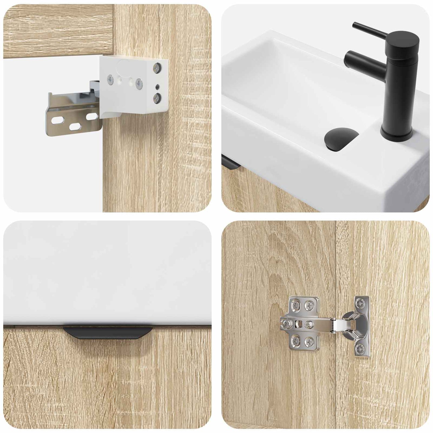 Mobile bagno con rubinetto Rovere Sonoma 45,5 x 22,5 x 84 cm | homemem39