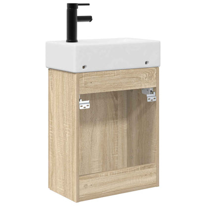 Mobile bagno con rubinetto Rovere Sonoma 45,5 x 22,5 x 84 cm | homemem39