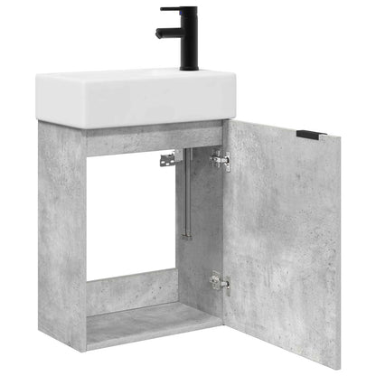 Mobile bagno con rubinetto Grigio Cemento 45,5 x 22,5 x 84 cm | homemem39