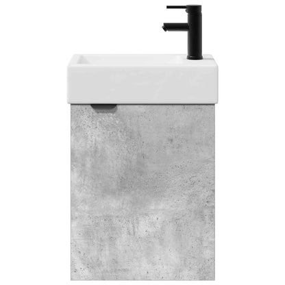Mobile bagno con rubinetto Grigio Cemento 45,5 x 22,5 x 84 cm | homemem39