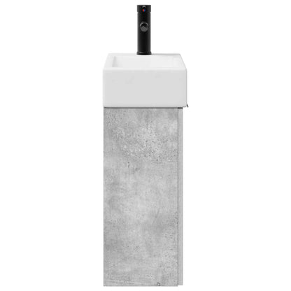 Mobile bagno con rubinetto Grigio Cemento 45,5 x 22,5 x 84 cm | homemem39