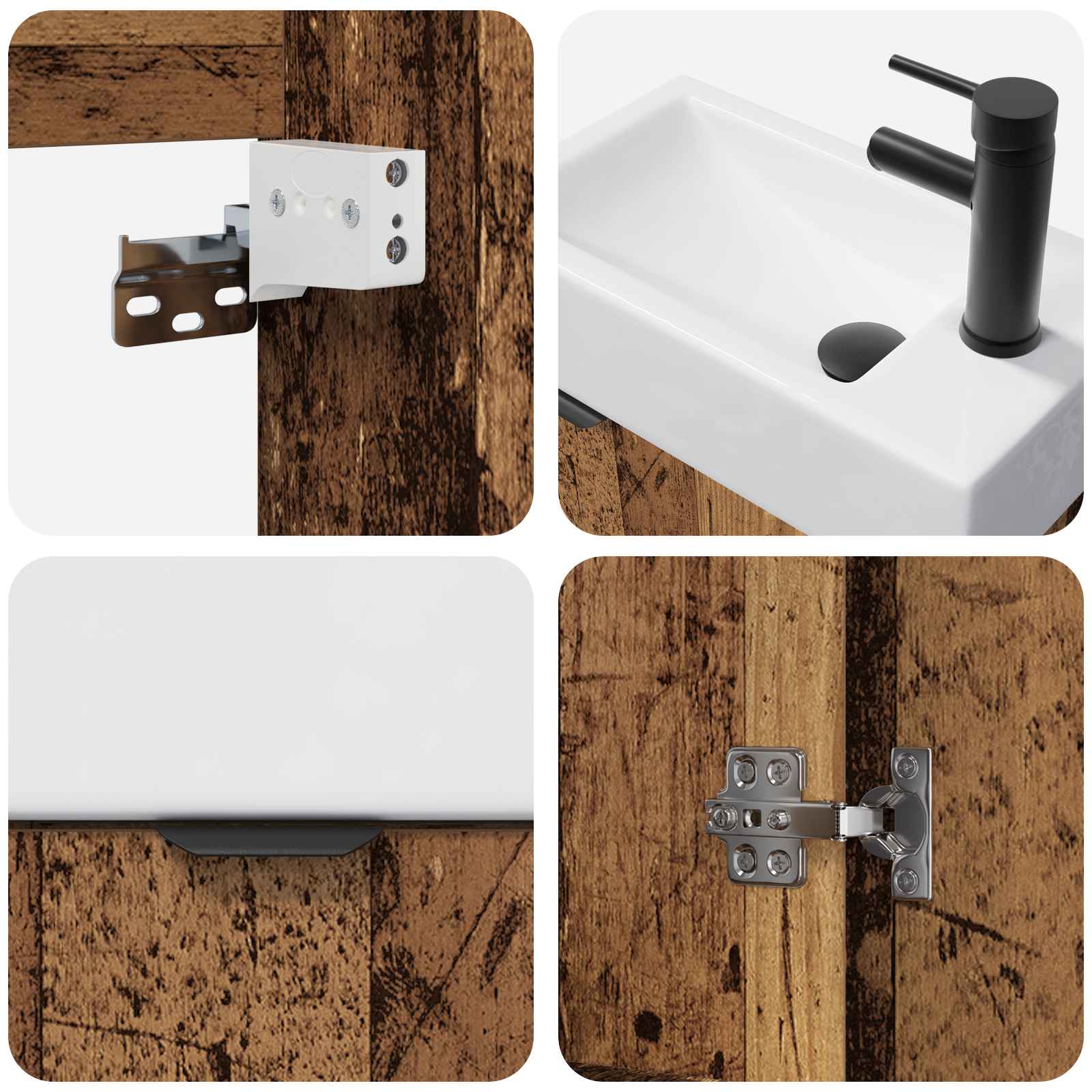 Mobile bagno con rubinetto Legno antico 45,5 x 22,5 x 84 cm | homemem39