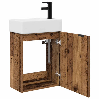 Mobile bagno con rubinetto Legno antico 45,5 x 22,5 x 84 cm | homemem39