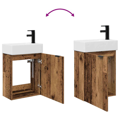 Mobile bagno con rubinetto Legno antico 45,5 x 22,5 x 84 cm | homemem39