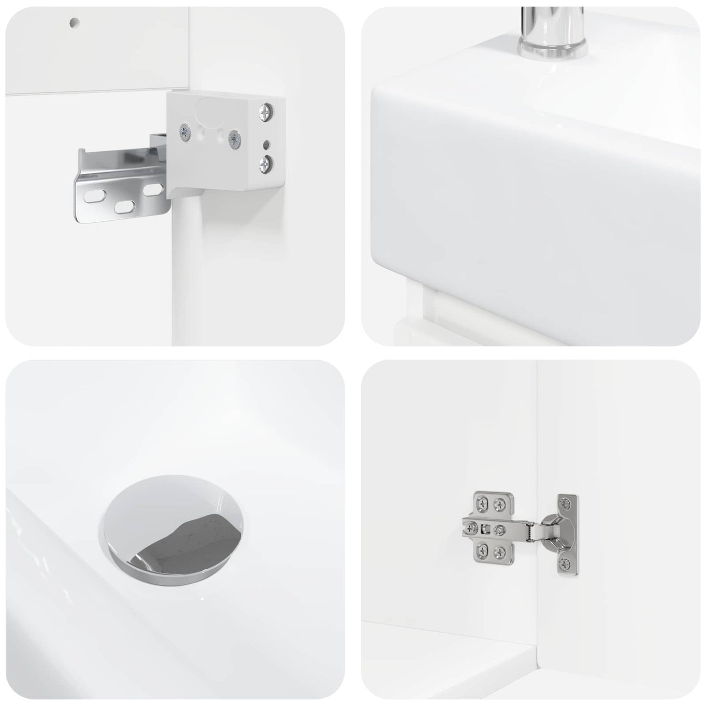 Mobile bagno con rubinetto Bianco 45,5 x 22,5 x 84 cm | homemem39