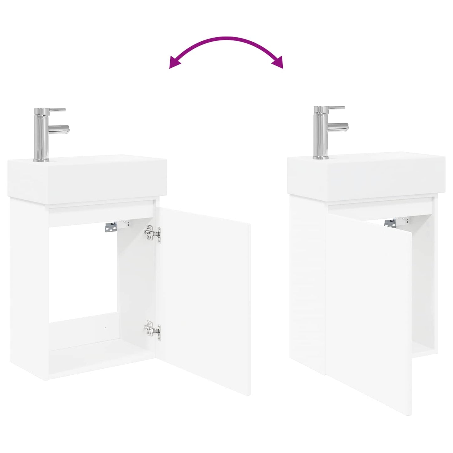 Mobile bagno con rubinetto Bianco 45,5 x 22,5 x 84 cm | homemem39